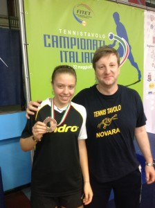 Alessia Contento con l'allenatore del TT. Novara Janos Illi